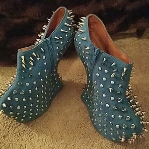 Jeffrey Campbell heel-less spiked an stud booties