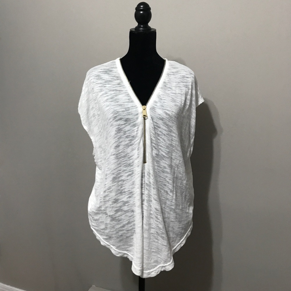Zip Up Adjustable V-Neck Tunic
