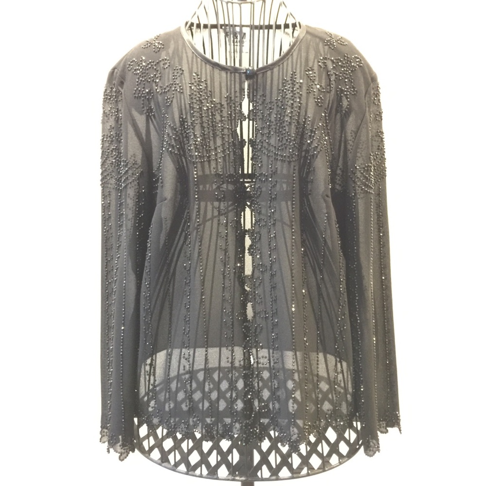 🎉HP 🎉R & M Richards sheer beaded evening jacket