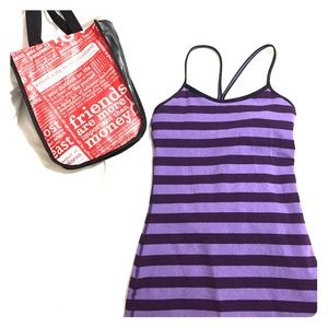 💜Size 2 Lululemon Purple Striped Racerback Tank💜