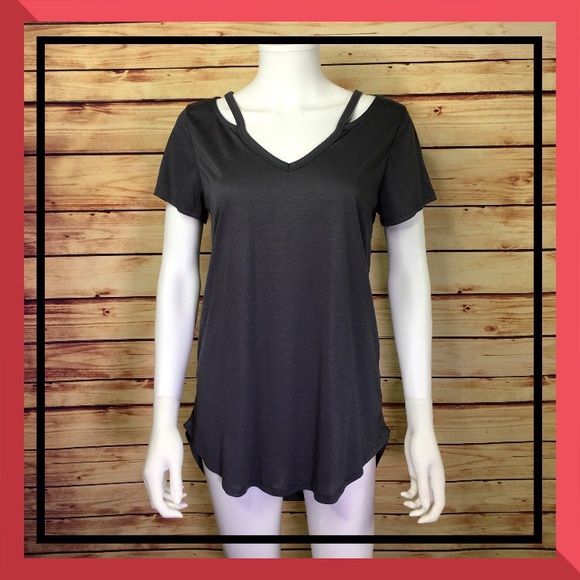 CHARCOAL CUTOUT DETAIL TOP - Picture 1 of 1