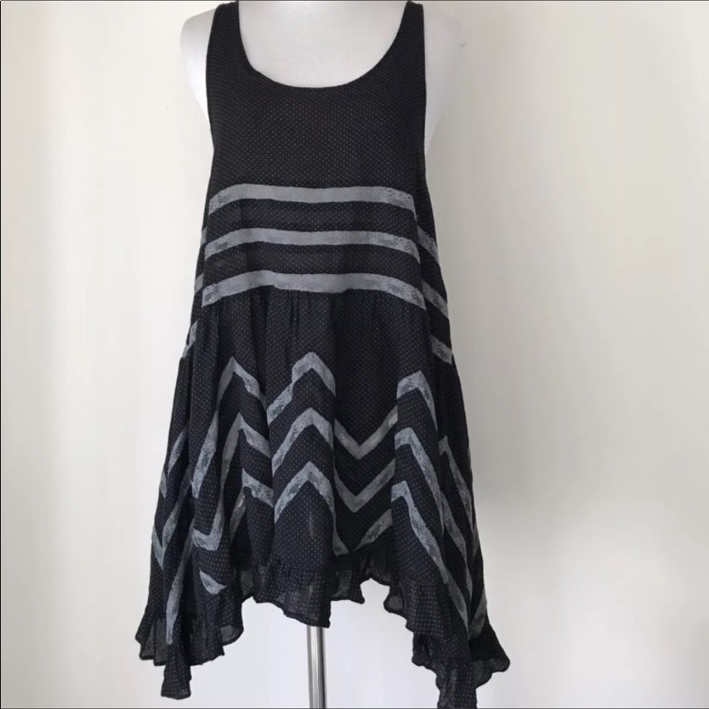 Free People voile & lace trapeze slip dress