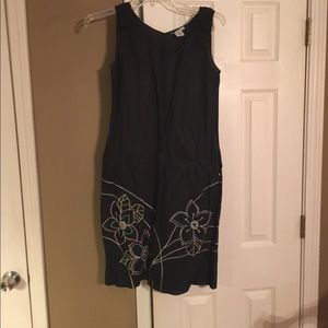 Black Sleeveless Linen Dress