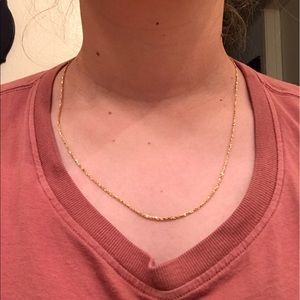 20 inch 14k yellow gold wheat chain