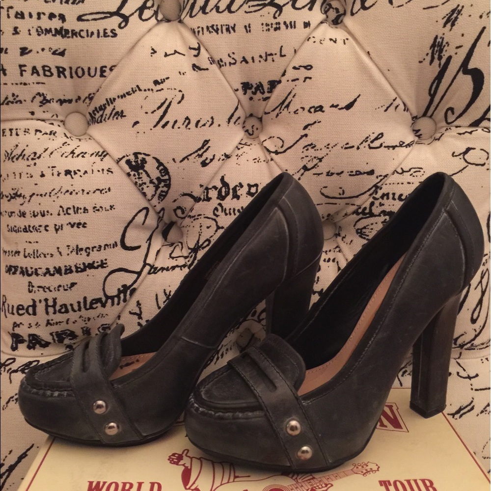 TRUE RELIGION Shoes Hathaway Pumps Gray Leather