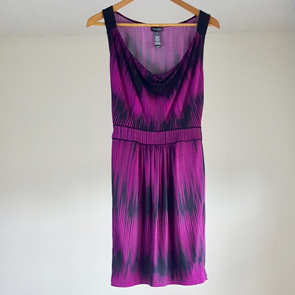 Purple and Black Semi Formal Short Dress Pockets