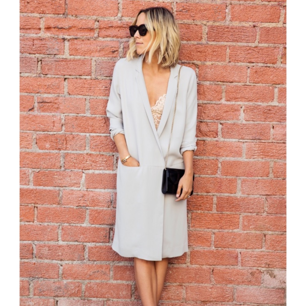 COS Dove Grey silk duster/ dress/ jacket