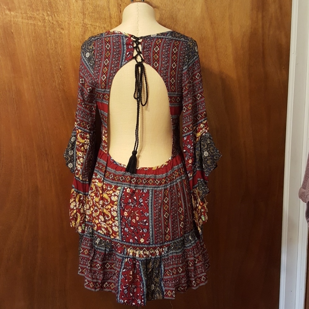 Millau Printed Tunic with Open Lace Up Back