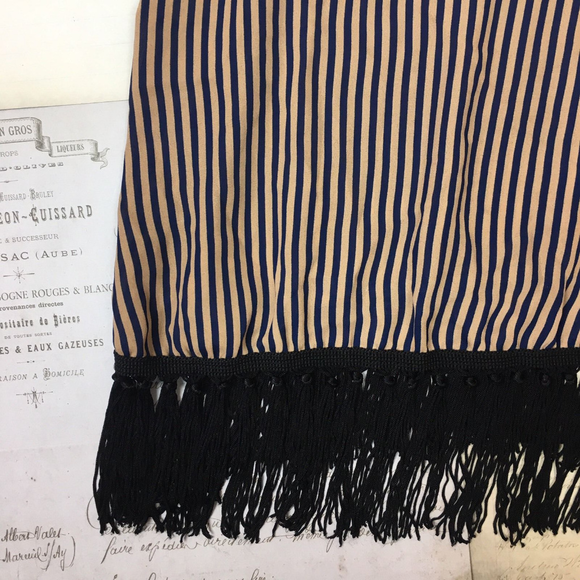 Crop Top Boho Tassels Striped Small Blouse Vintage - Picture 2 of 5