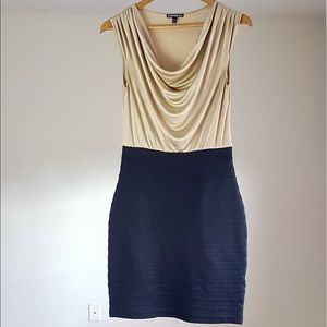 Express Gold and Black Formal Short Mini Dress