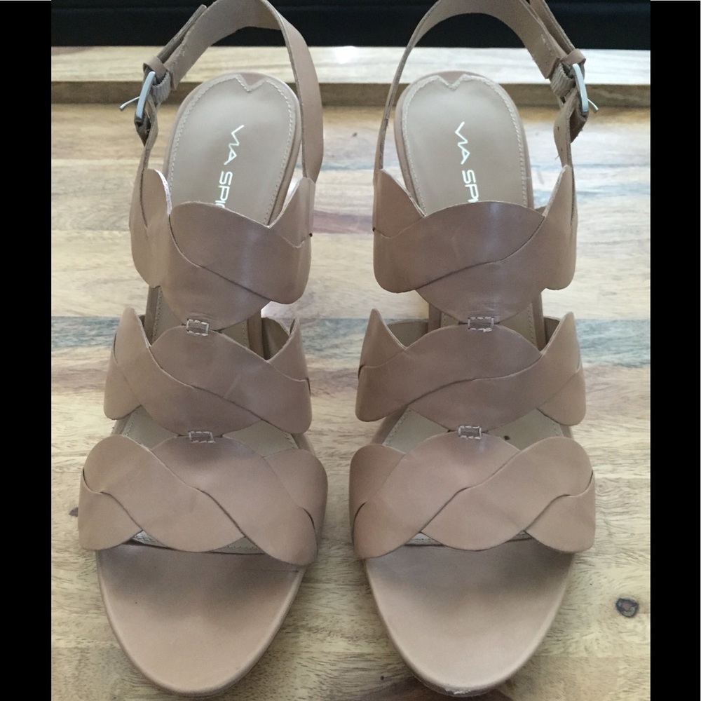 Via Spiga Slingback Beige Leather Heels
