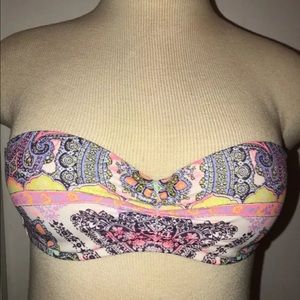 Victoria's Secret paisley swim Top Strapless 32B