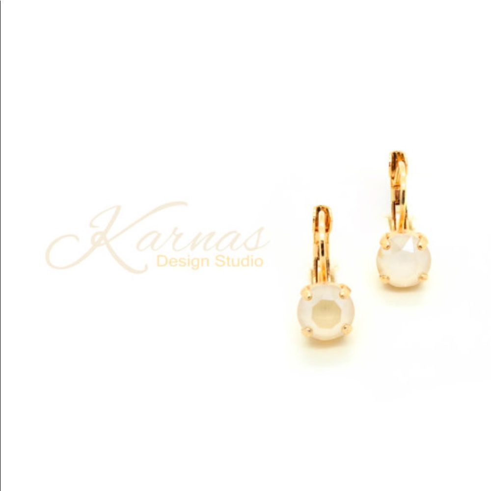 💎CREME 8mm Leverback Earrings KDS Crystal