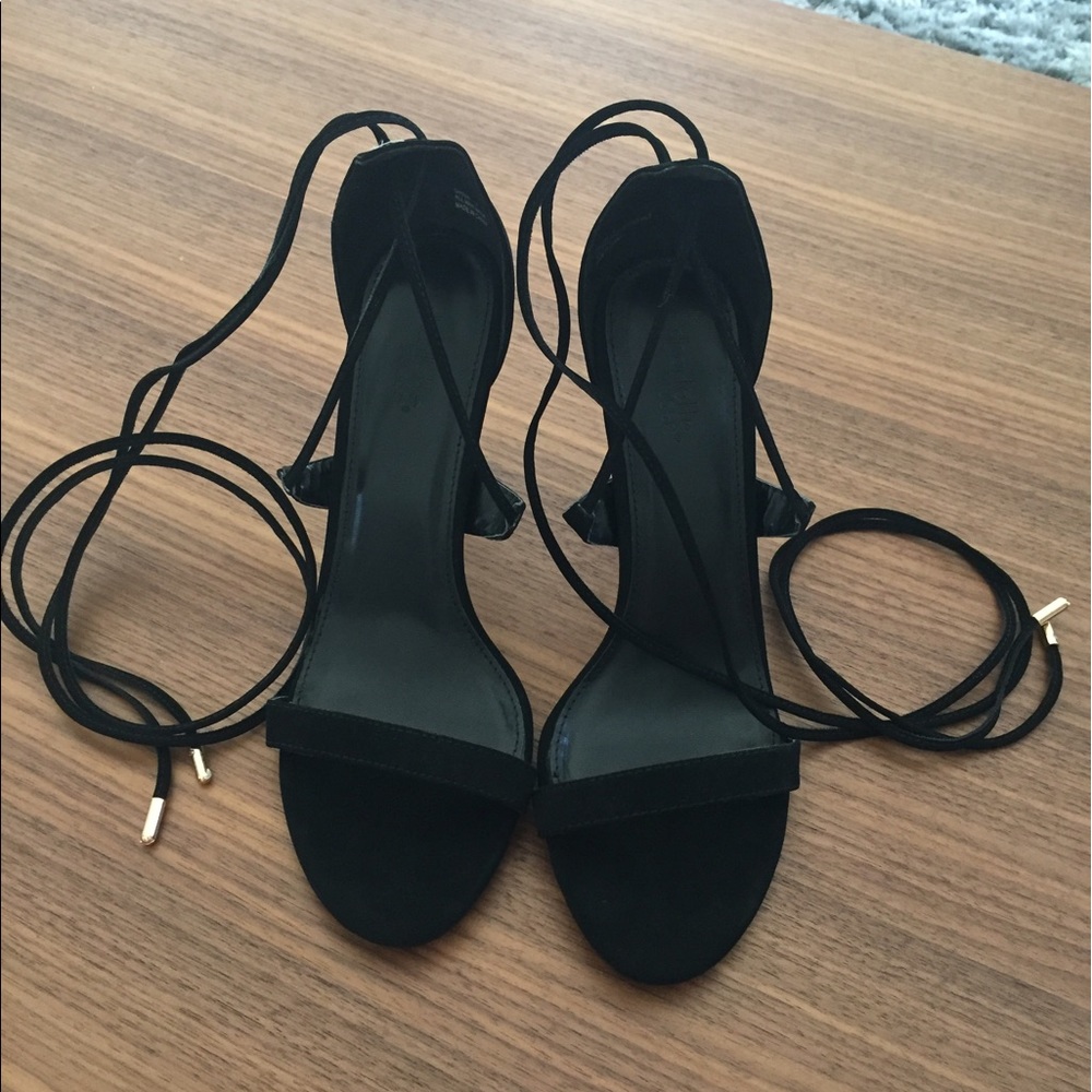 Black lace up Charlotte Russe heels