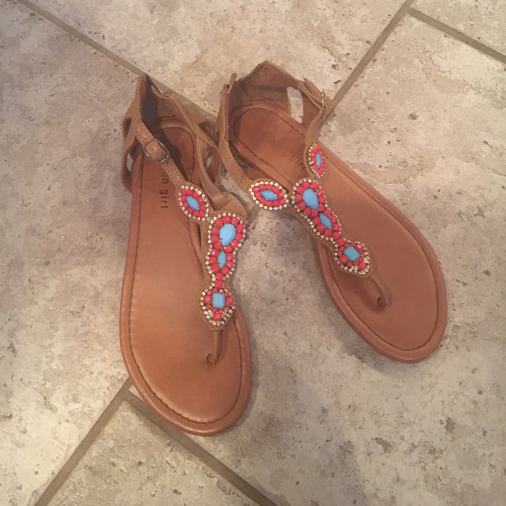 Madden girl jeweled sandals SIZE 8