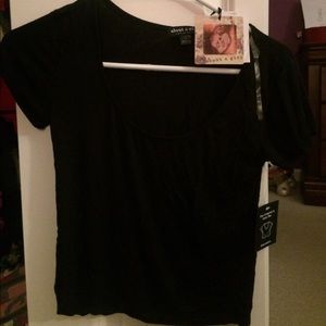 Black scoop neck midi top