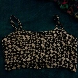 Charlotte Russe houndstooth buttondown crop top