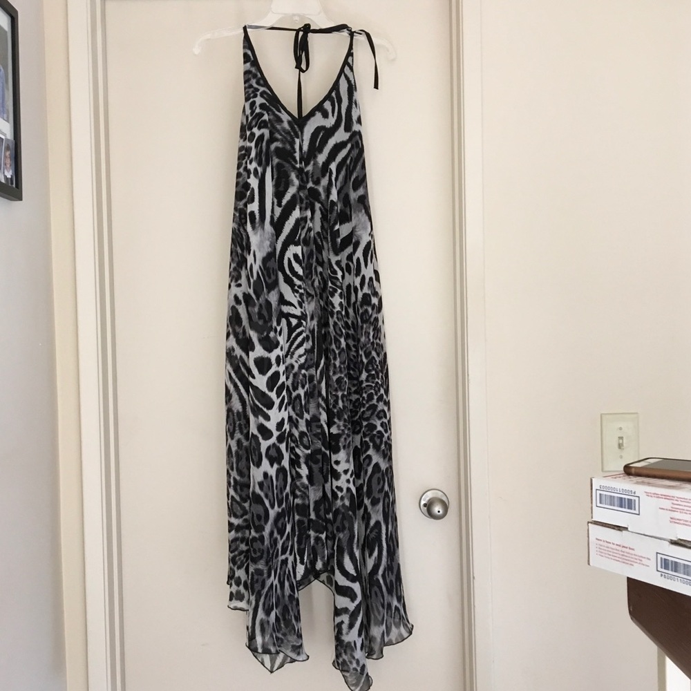 Animal print halter dress