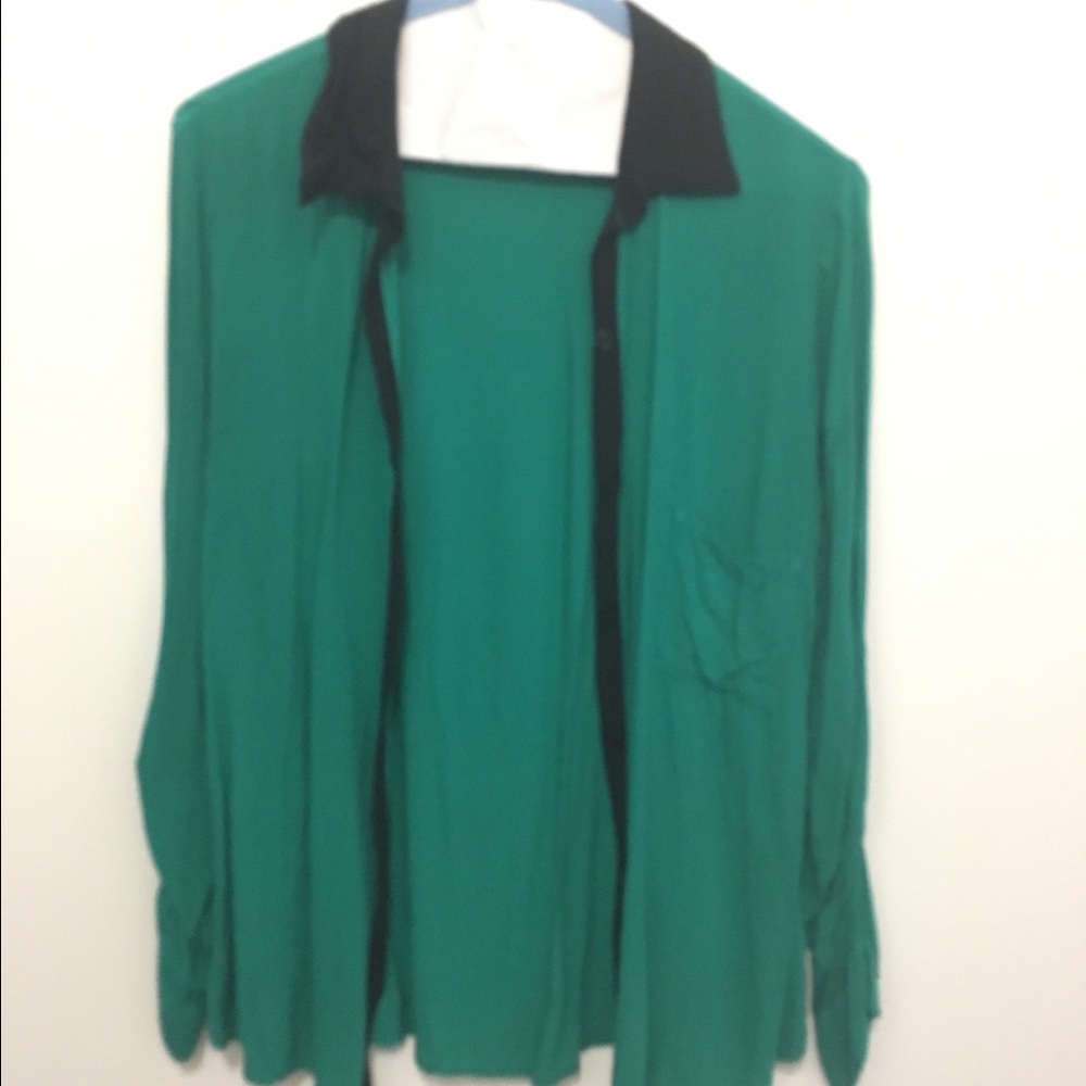 SPLENDID teal button up