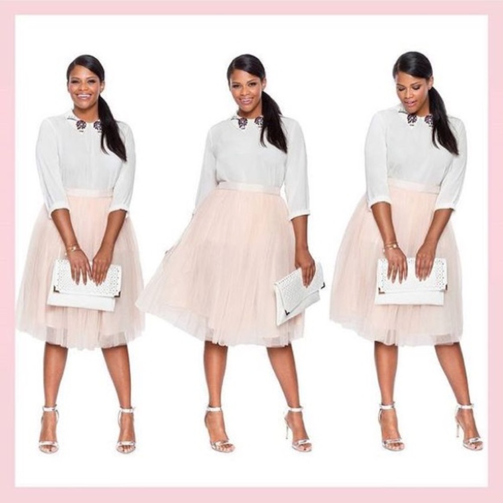 Eloquii tulle skirt blush pink