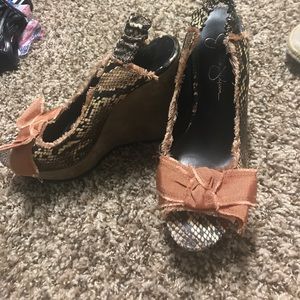 Jessica Simpson peep toe wedges