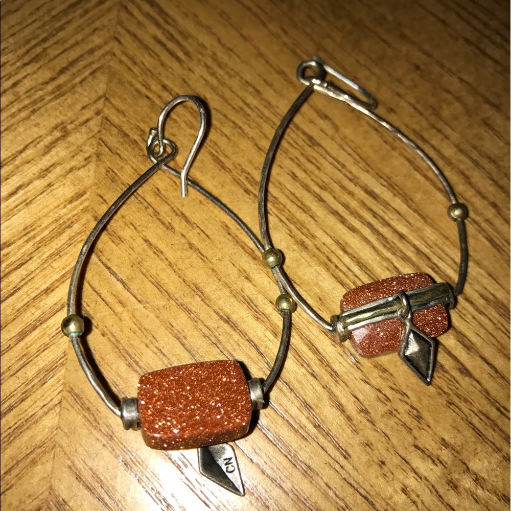 Goldstone hoop earrings