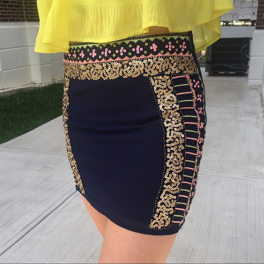 Francesca's Collections Sequin Skirt