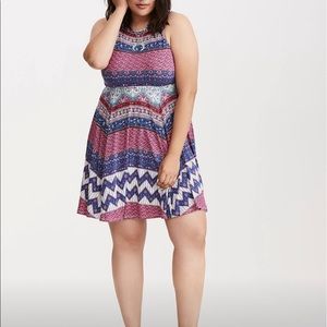 NWT Torrid border print jersey skater dress 1x