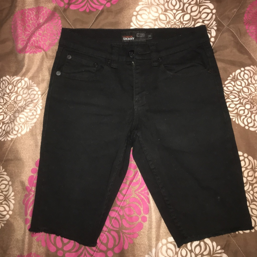 NWOT Black denim skinny jean shorts
