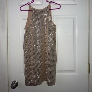 Pink sequined dress