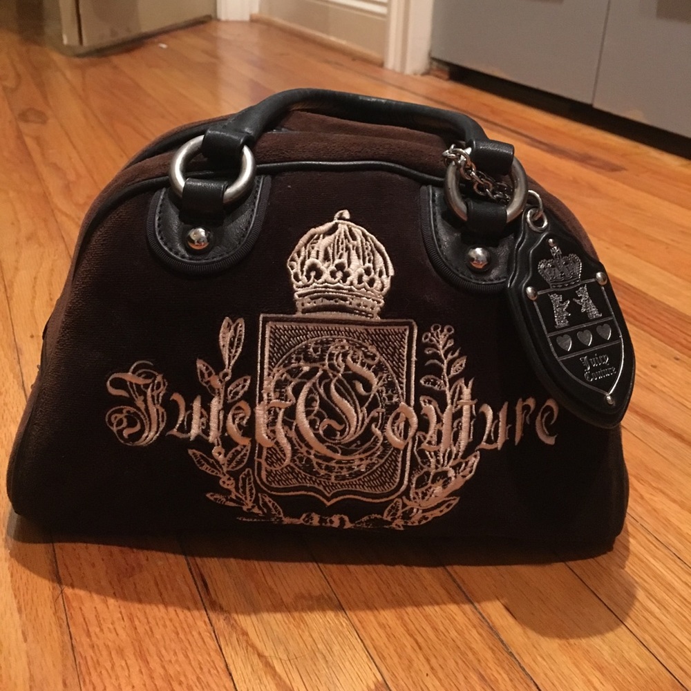 Brown velour Juicy Couture handbag