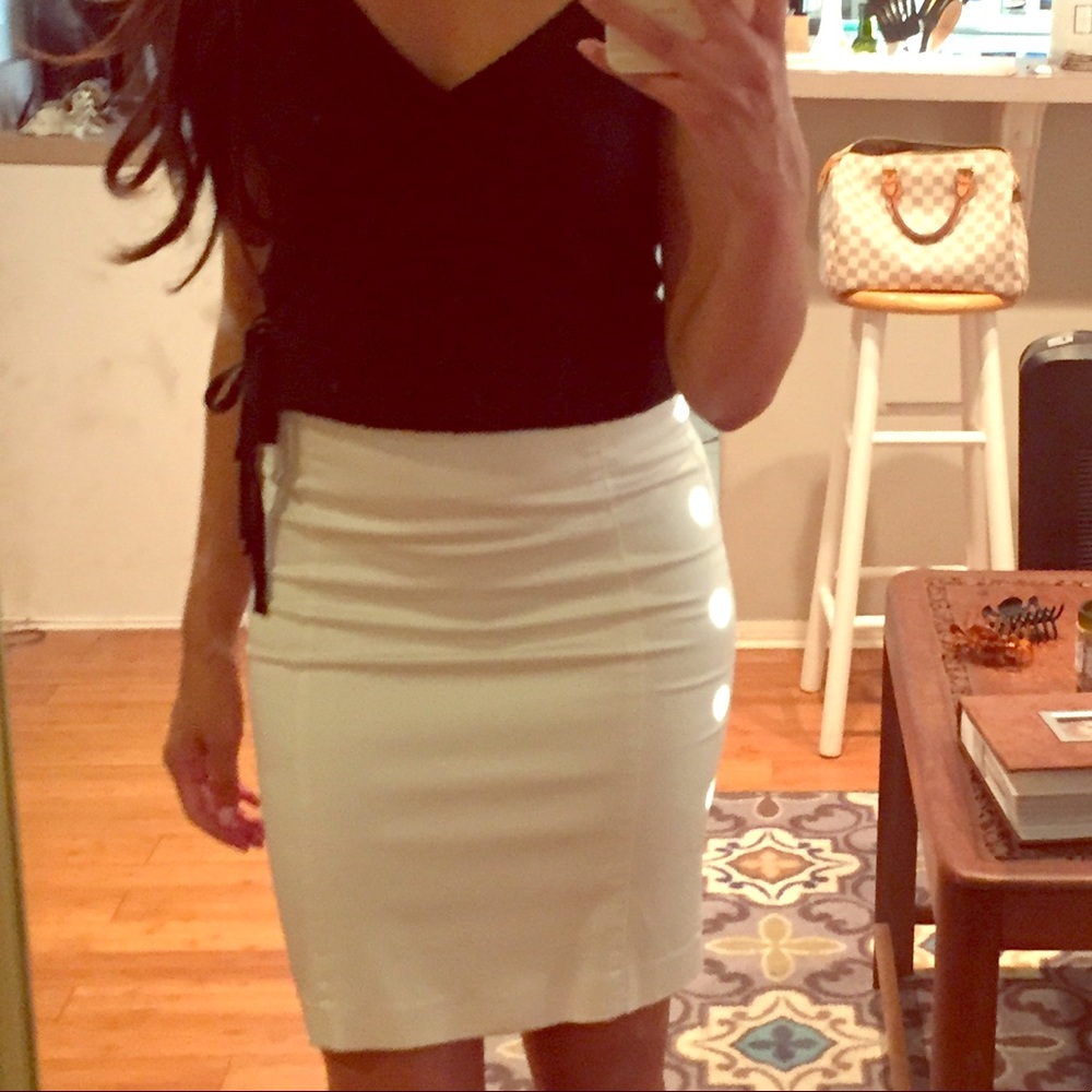 Bebe White Pencil Skirt