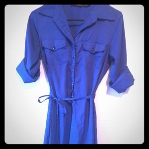 Light and airy blue business casual dress