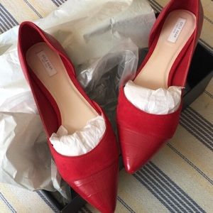 New Cole Haan Red Leather/Suede Flats.