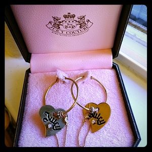 Juicy Couture hoops with heart accent