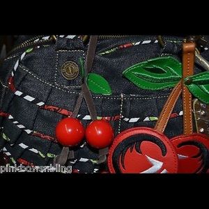 Betsey Johnson red denim zebra purse ruffle bow