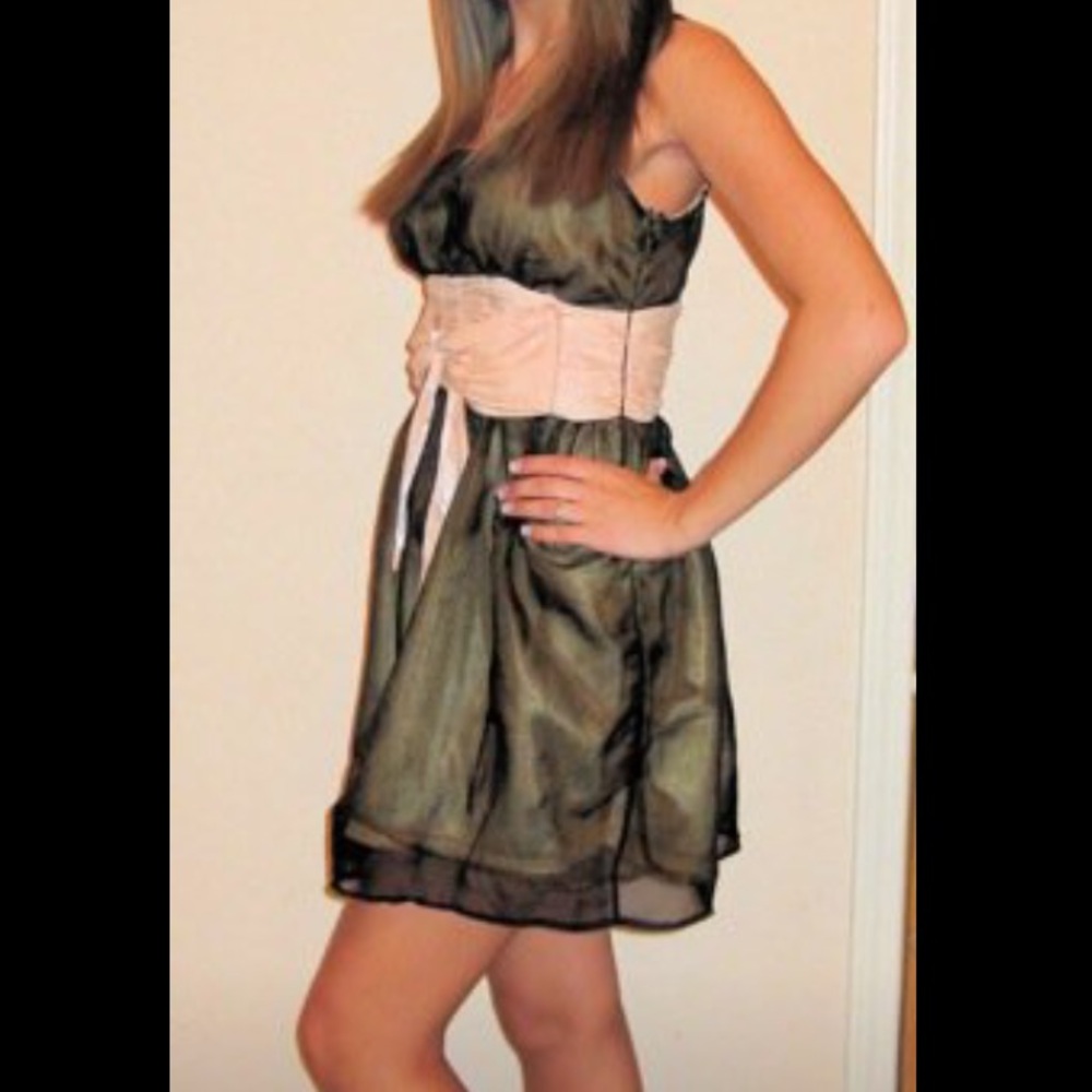 Black and gold party dress.