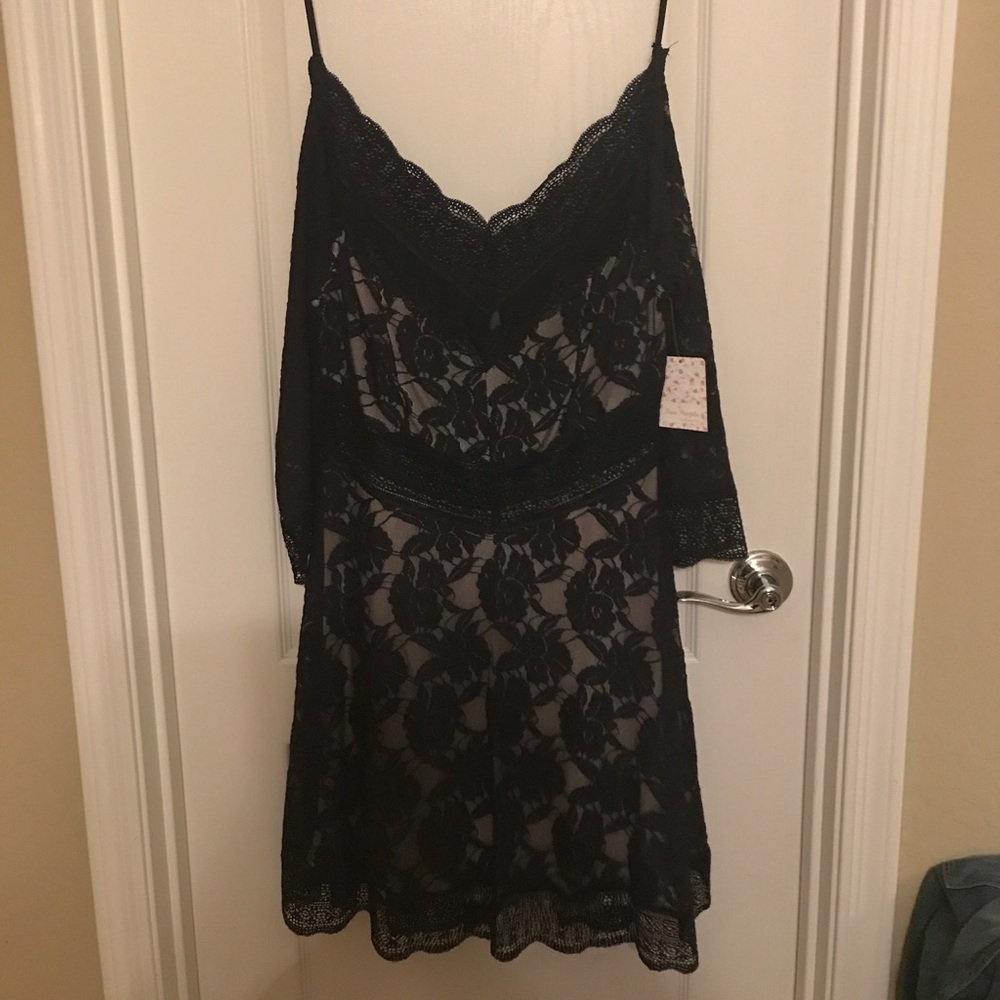 Sz L Free People lace knee length dress