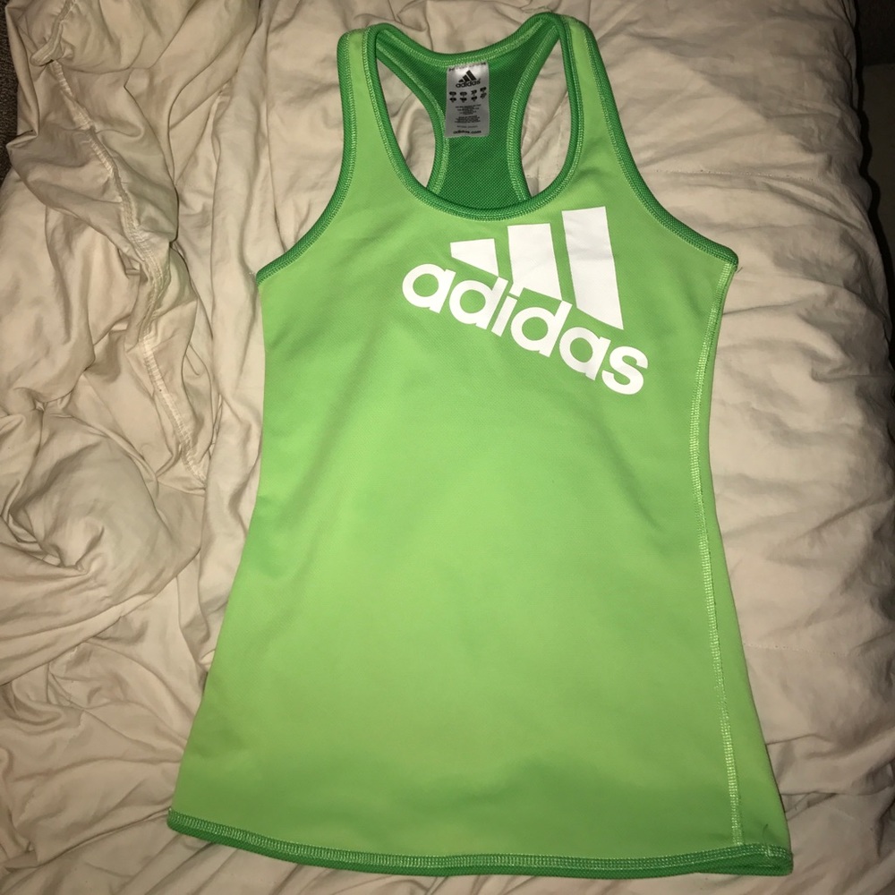 Reversible bright green adidas tank Small