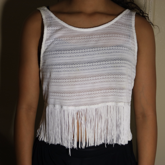 SUMMER TASSLE CROP TOP SEE THROUGH - Picture 1 of 3