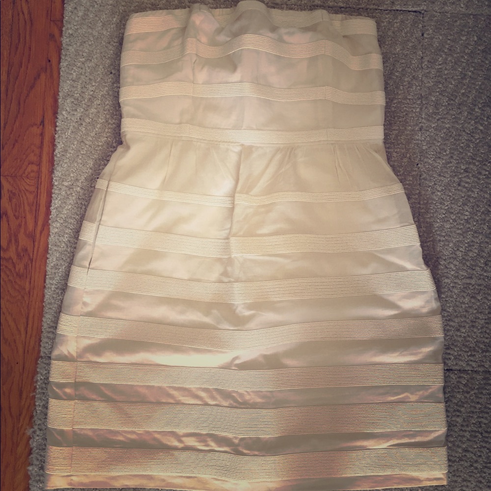 J. Crew ivory textured strapless dress - 6P