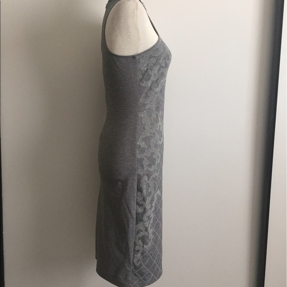 Halee C bodycon grey jersey midi dress - Picture 4 of 6