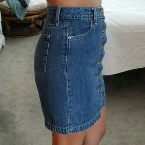 Lucky Brand Denim Button Down Mini Skirt 26