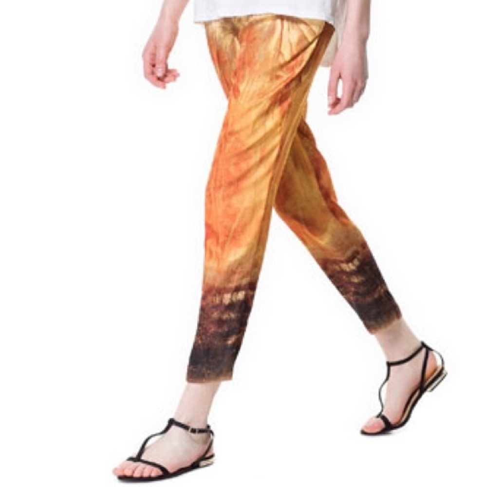 Zara Floral Vacation Palazzo Island Trousers - Picture 5 of 6