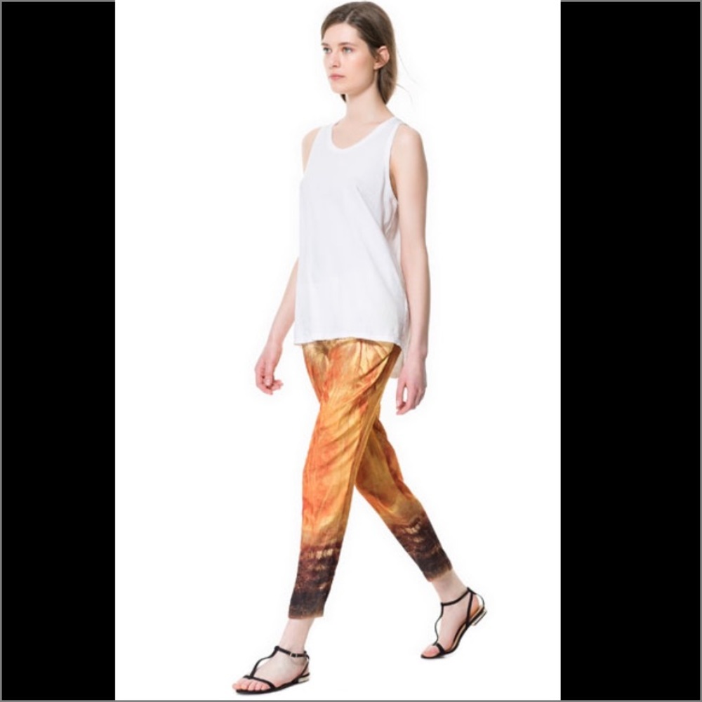 Zara Floral Vacation Palazzo Island Trousers - Picture 6 of 6