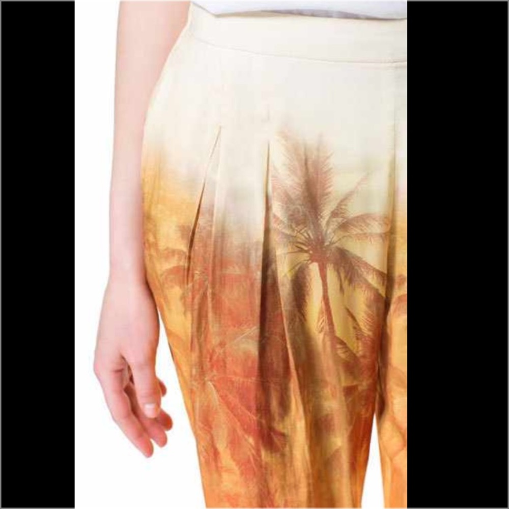 Zara Floral Vacation Palazzo Island Trousers - Picture 2 of 6