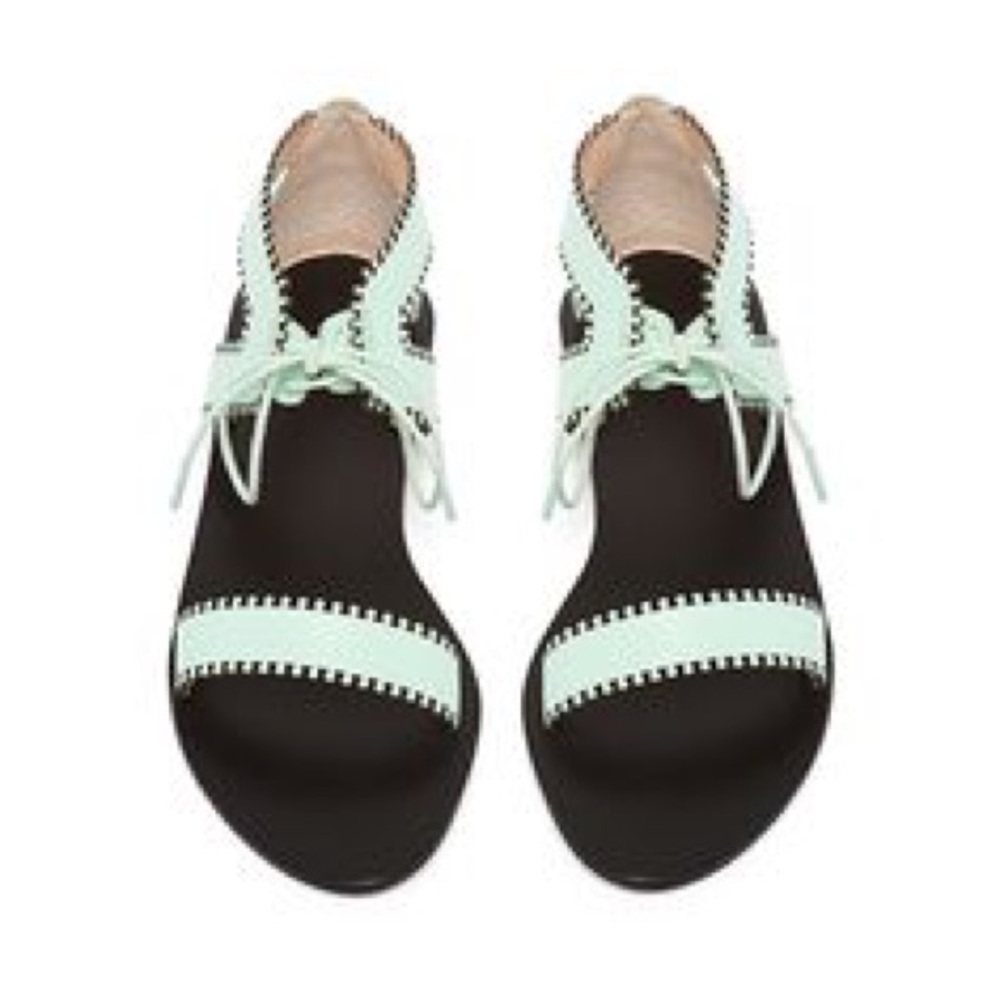 Loeffler Randall Sofia Scalloped Sandals in Mint