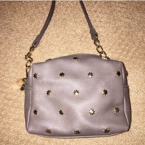 Gray Studded Crossbody Bag