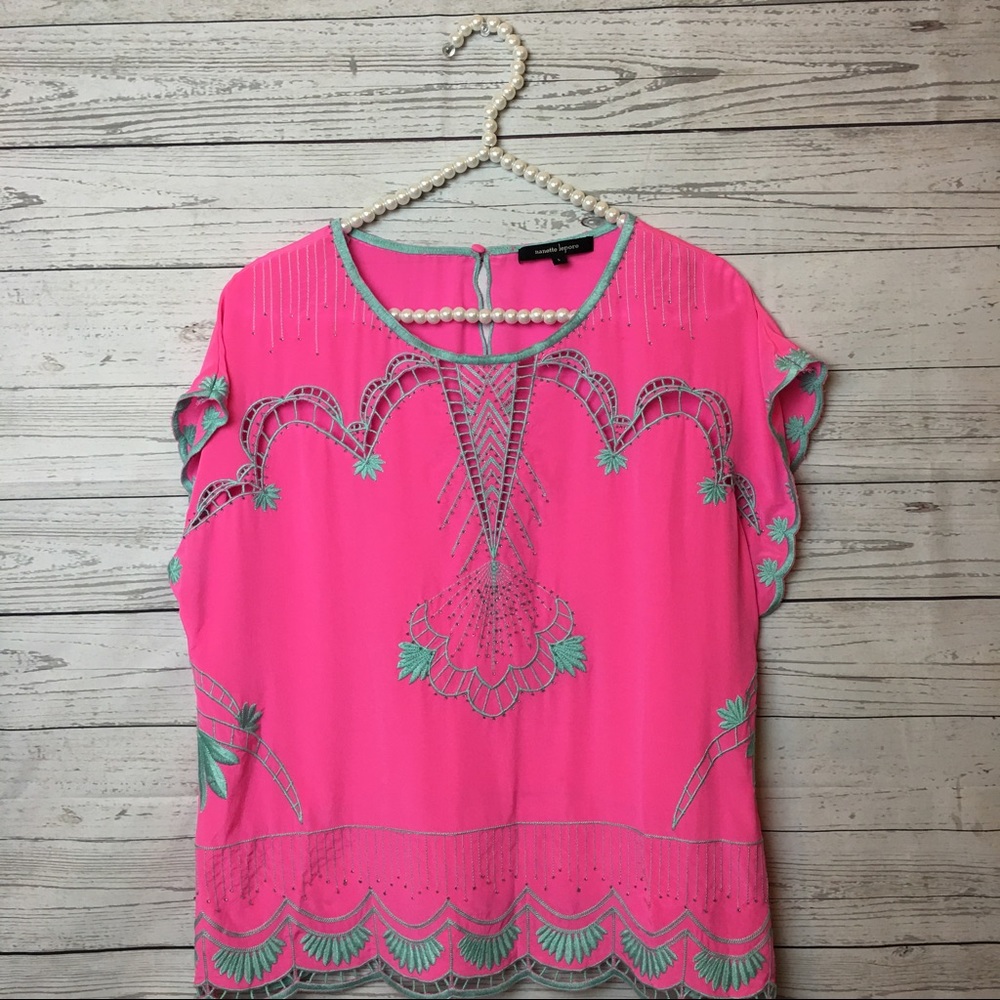 Nanette Lepore Olympia Pink Top Size Small