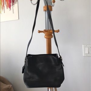 Vintage Black Leather Crossbody